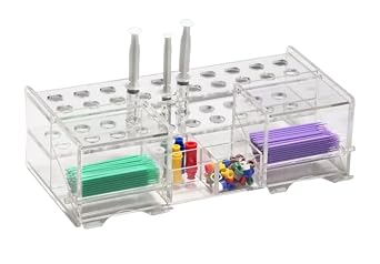 Dental Acrylic Multipurpose Composite Organizer Large Double Microbrush Dispenser Dental Supply Organizer