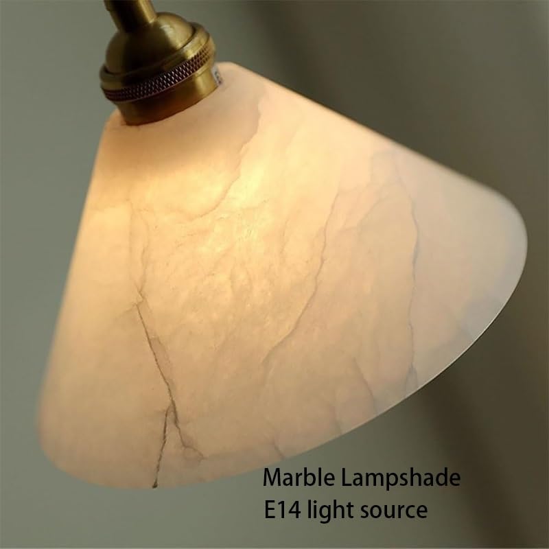 Suspension marbre 7 pouces luminaire E14 réglable en laiton tricolore - 6
