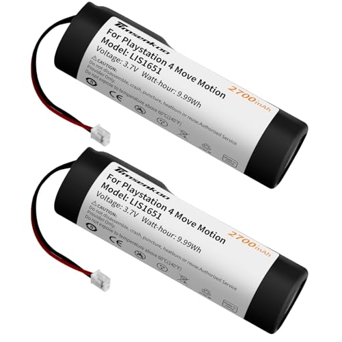 Image of 2 Pack Upgraded 2700mAh LIS1651 LIS1654 Battery Replacement for Sony PlayStation 4 PS4 Move Motion Controller Battery
