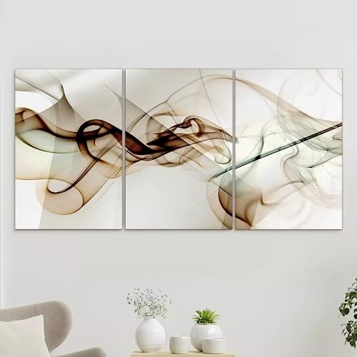 Kit 3 Quadros Decorativos Sala Quarto Abstrato Fios Fumaça