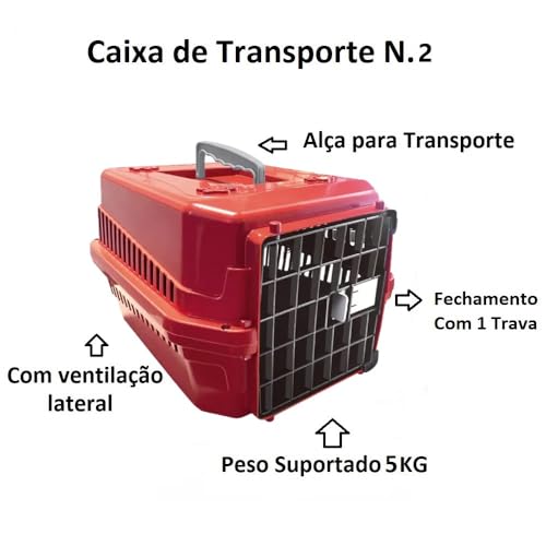 Genérico, Caixa de Transporte Animais N2 Cachorros e Gatos Vermelho