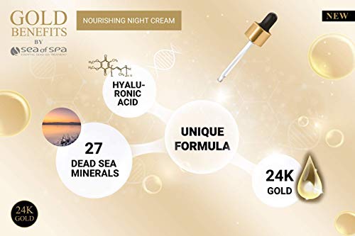 Nourishing Night Cream With Gold Benefits, Rich In Dead Sea Minerals, 24K Skin Care, Gives The Skin A Glowing, Vital And More Youthful Appearance. Help To Reduce The Formation Of New Wrinkles. #TOP3