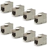 ✔ CAT 6A 10 GIGABIT : Lot de 8 Noyaux RJ45 FTP format Keystone performant, conforme EIA/TIA-568-C.2, assurant un débit jusqu’à 10 Gbps et une bande passante de 500 MHz pour réseaux Ethernet haut débit.