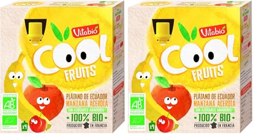 PACK COOL FRUITS PLATANO MANZANA 4x90g (Paquete de 2)