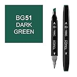 TOUCH TWIN Marker ShinHan Art Marker Broad Chisel/Fine Bullet Tips – Dark Green by Shin Han