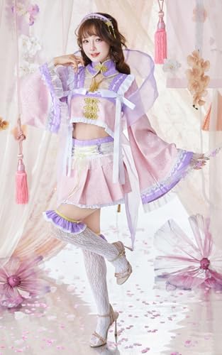 [Malymoon] コスプレ 織姫 七夕 紫 レース セットアップ ドレス 青 衣装 仮装 マリームーン 9点セット 9680-3 詳細画像4