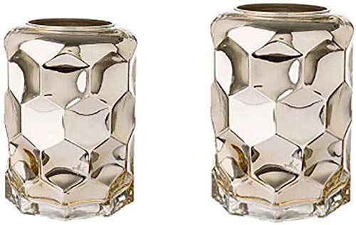 Vases en verre fait à la main couleur or pour une table élégante set de 2