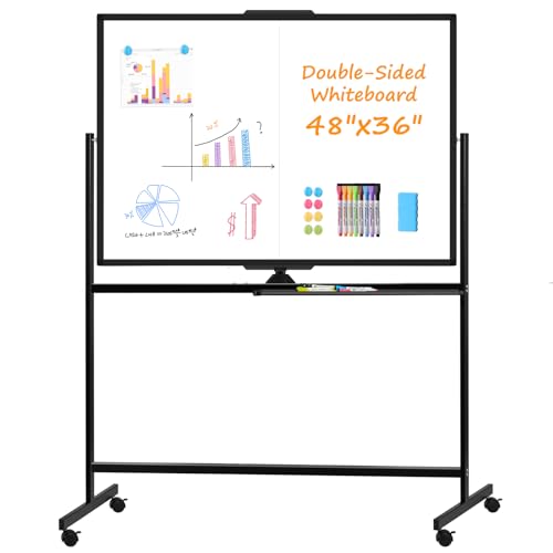WALGLASS 48x36 Rolling Whiteboard