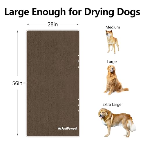 Dog Towels Pack of 2 – Absorbent Soft Microfiber Towels for Drying Dogs Extra Large, Large, Medium, Small – Pet Bath, Grooming Towel – Adjustable Button (Brown, Large 56″x28″) Dog Towels Pack of 2 – Absorbent Soft Microfiber Towels for Drying Dogs Extra Large, Large, Medium, Small – Pet Bath, Grooming Towel – Adjustable Button (Brown, Large 56″x28″)