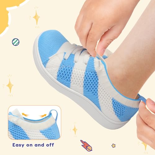 Image of LeIsfIt Toddler Shoes Girls Boys Wide Shoes Kids Zero Drop Minimalist Sneakers Barefoot Slip on Tennis Sneakers