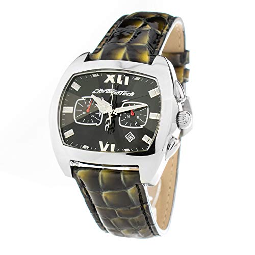 Preisvergleich Produktbild Chronotech Unisex Chronograph Quarz Uhr mit Leder Armband CT.2185G / 35