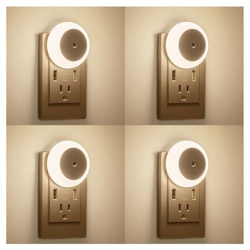 Night Lights, Round Nursery Night Light with Light Sensors,...