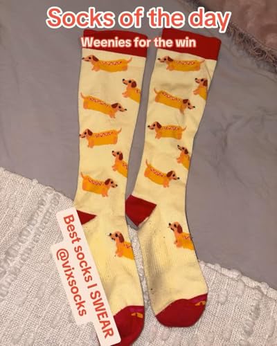 Vix Cute & Comfy Everyday Viscose Compression Socks 15-20 mmHg, Wiener Dog3