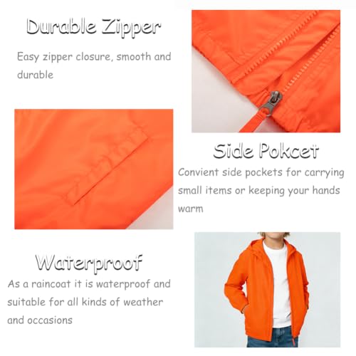 Image of SNOW DREAMS Boys Waterproof Rain Jacket Windbreaker Lightweight Coat Kids Raincoat Outerwear