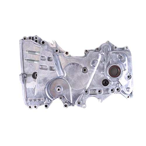 Timing Chain Oil Pump Cover Replacement for Kia Soul Forte Forte5 for Hyundai Tucson 2.0L 2014-2019 Aluminum Engine Oil Pump Timing Chain Cover 21350-2E021 21350-2E330
