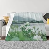 PHAYAH Clover Flower Pattern Flannel Blanket 50'X40' for Bed, Sofa, Couch, Movie Night, Camping, and Travel Ultra Soft Warm Blanket