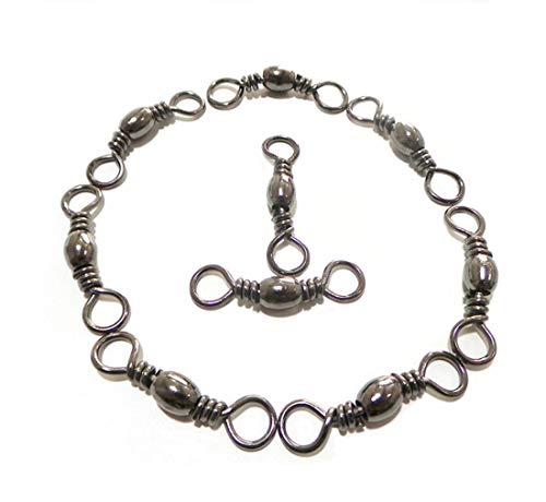 Ewanda Store 100Pcs Barrel Bearing With Solid Ring Swivel Solid Fishing Connector,Size:12# Length:14Mm #TOP2