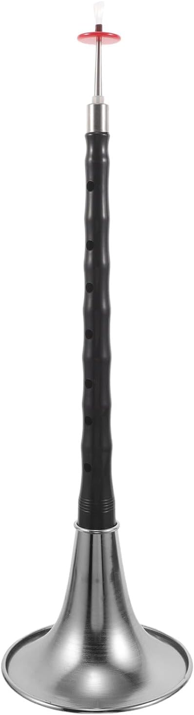 MAGICLULU D Key Chinese Suona Wind Instrument with Black Resin Body and Silver-plated Bowl, Traditional Folk Musical Instrument for Beginners, High-strength Anti-corrosion Practice Woodwind