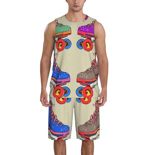 Maillot de basket-ball rétro coloré homme ensemble 2 pièces