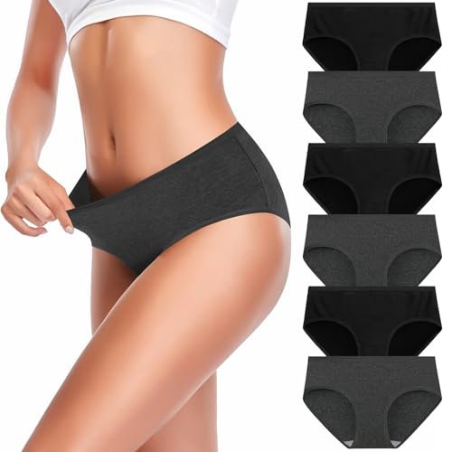 UMMISS Underwear for Women Cotton Hipster Panties Low Rise Full Coverage Breathable Ladies Briefs Pipster Panties for Women Multi Colors 6 Pack