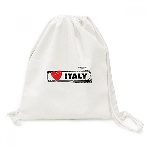Sac cordon Italie en toile avec motif coeur d'amour pour vos voyages