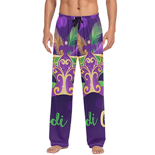 Mardi Gras Carnival Mask Pantalon de pyjama léger pour homme pour l'automne, Carnaval Mardi Gras-1, Medium