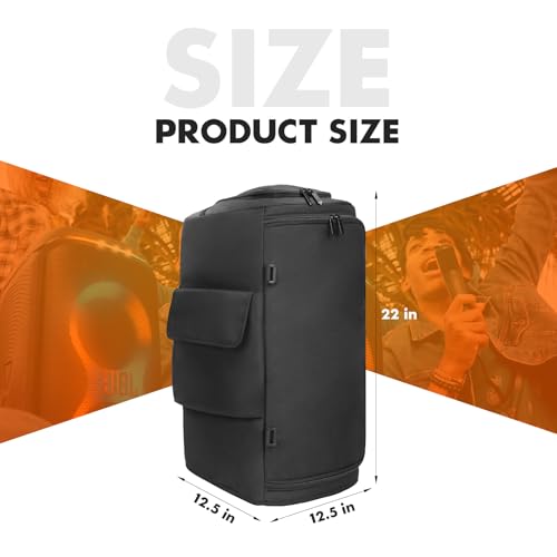 Speaker Cover Case Compatible with JBL PartyBox 120, Protective Dustproof Carrying Cover with Open Bottom Design​ and Side Pockets for Outdoor Travel, Parties, Home Use - Thumbnail 3