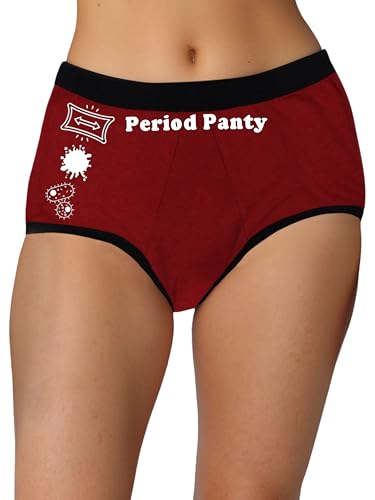Image of DChica Period Panties with Anti Microbial Lining for Girl, Light to Medium Flow Period Panty Briefs, Easy to Wash, Leak Proof & Reusable, No Pad Required Maroon Menstrual Underwear