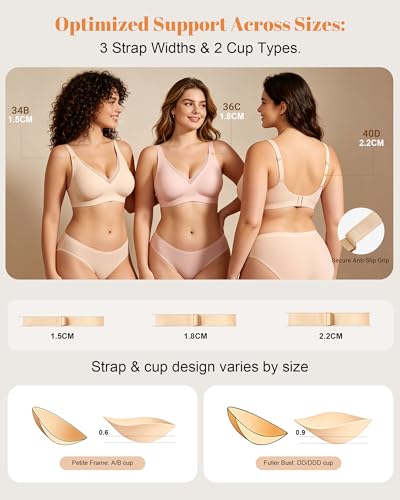 Image of As Fairy 2026 Bras for Women No Underwire Deep V Mesh Wireless Bra Jelly Supportive Seamless Soft Lift T-Shirt Bra