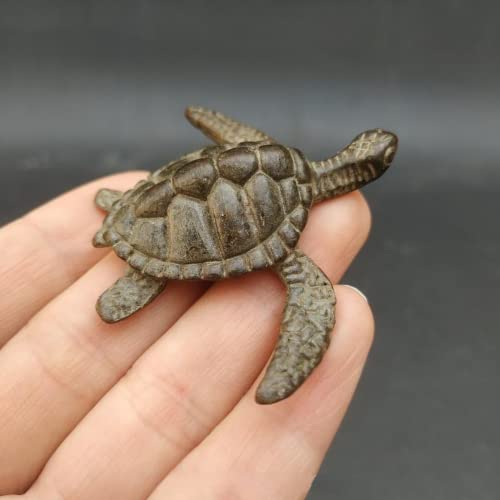 Antique Brass Sea Turtle Miniature Figurines,Animal Tortoise Statue Model Crafts Desktop Ornament Home Sand Table Garden Study Decor Accessories Paperweight #TOP2