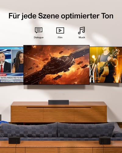 ULTIMEA ULTIMEA 5.1 Soundbar mit Subwoofer, Soundbar für TV mit Dolby Atmos, Heimkino Soundsystem mit 2 Rear-Lautsprechern, Surround Sound, App-Steuerung, einstellbarem Bass, HDMI, Bluetooth, Poseidon D60 - Zusatzansicht 10 | Lautsprecher-mit-Subwoofer