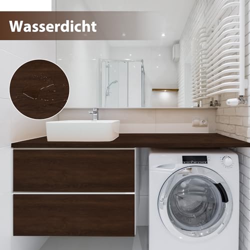 Hode Klebefolie Möbel Holzoptik Braun 40X300cm, Selbstklebende Folie Holz für Möbel Vintage, Möbelfolie Holzoptik Selbstklebend Dekorfolie, Holzfolie für Küche Fensterbank Wand