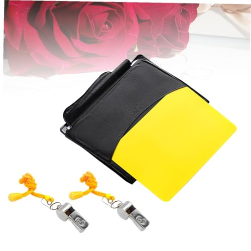 Kit de árbitro fútbol con tarjetas y silbatos metálicos miniatura 4
