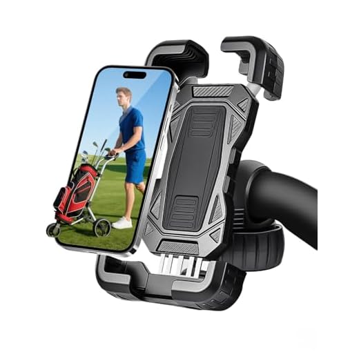 Golf Push Cart Phone Holder Mount for Clicgear, Sun Mountain Bag Boy, Rovic