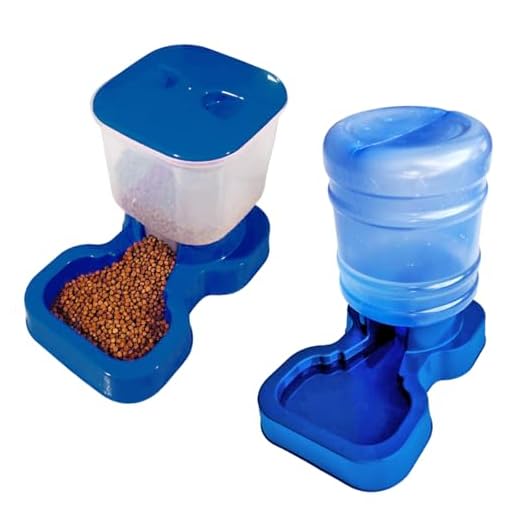 Comedouro e bebedouro para cães automático para cães e gatos com bombona 10 litros e dispenser para 3 kg. (AZUL)