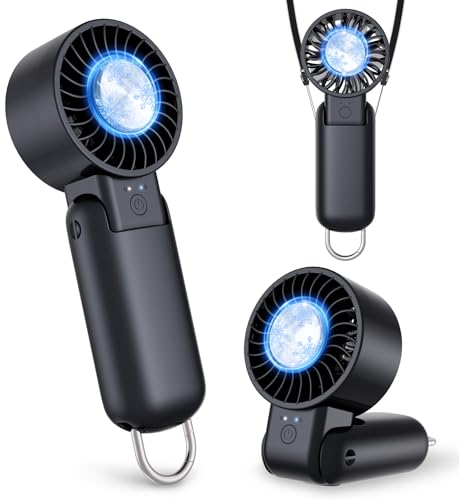 ハンディファン 冷却プレート 携帯扇風機【-20℃瞬間冷却・Turbo超強力暴風・5in1】扇風機 ハンディ 強力 最大15H連続作動 5段階風量調節 せんぷうき扇風機 静音 小型 接触冷感 ペルチェ ポータブル 手持ち 卓上 首掛け カラビナ付き ミニ Type-C充電式 熱中症対策 暑さ対策 誕生日 ギフトの商品画像（Amazon）
