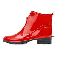 Ladeheid Women's Ankle Rubber Wellington Boots LA-930 (Red, 3.5 UK)