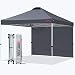 Produktbild MasterCanopy Pop-up-Überdachungszelt Faltpavillon mit 1 Seitenwand Outdoor Baldachin Einfache Einrichtung, 2,5 x 2,5 m, Schwarz