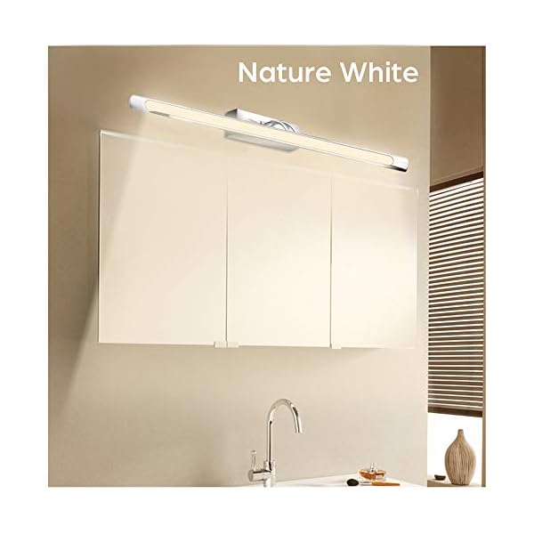 Bonlux LED Spiegelleuchte Badezimmer, Neutralweiß 4000K 8W 800lm Badleuchte, 430mm Schminklampe Badlampe IP45… – Bild 3