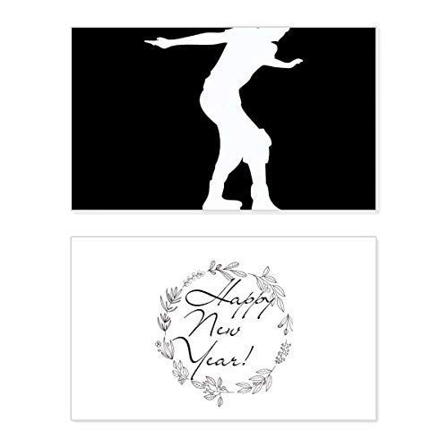 Tarjeta de año nuevo de patinaje Black Roller para felicitar a deportistas