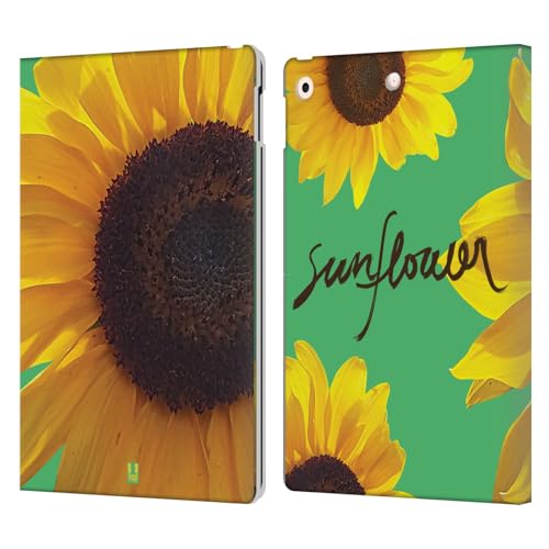 iPad 10.2 Étui Portefeuille Tournesol en Cuir pour Travailler au Café ou en Voyage