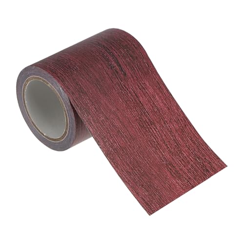 PATIKIL Wood Grain Repair Tape 2.2" x15ft, Self Adhesive Realistic Textured Repair Tape Patch for Floor Door Table Cabinets Desk,Dark Chestnut Mahogany
