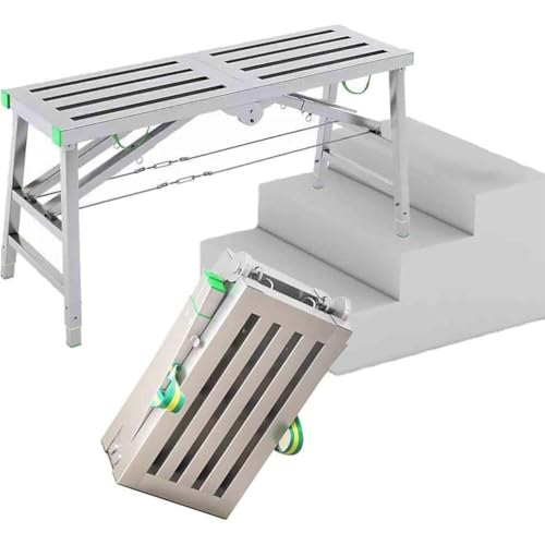 Taburete andamio plegable portátil y escalera de torre ajustable de 40 cm a 140 cm