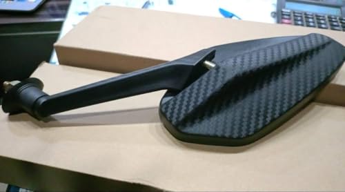 Image of All Electric Scooter Premium Side Mirrors, Carbon Fiber Pattern, Black, Universal Mounting, Rear View Mirror Set for EV Scooters, 2 Pack, Shisha | Side Mirrors | Fancy Mirror | EV Mirror Black