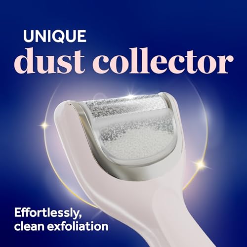 Dr. Scholl\'s Pedi Perfect Electric Foot Callus Remover, Waterproof, Rechargeable with x2 Roller Heads, Removes Hard Skin for Soft Beautiful Feet, 90 Minute Run Time, Dust Catcher, Pedicure Tools