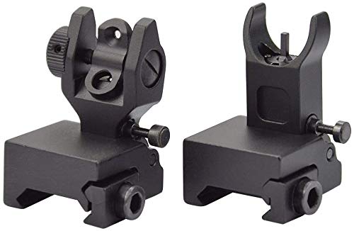Flip Sight, Compatible con Picatinny y Weaver Rails, Vista Plegable
