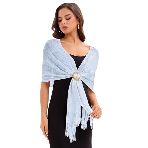 Women Shawls and Shawl Wraps for Evening Dresses Capes, Soft Lightweight Womens Shrugs Bridal Bridesmaid Shall Weddings Formal Chiffon Shaw Sheer Scarf Cover Dress Up