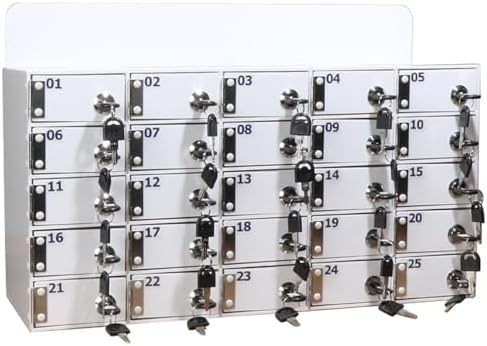 40-Slot Cell Phone Locker Box with Keys, Durable Acrylic Storage Cabinet for Office, Classroom, Gym – Secure Cell Phone Charging Station