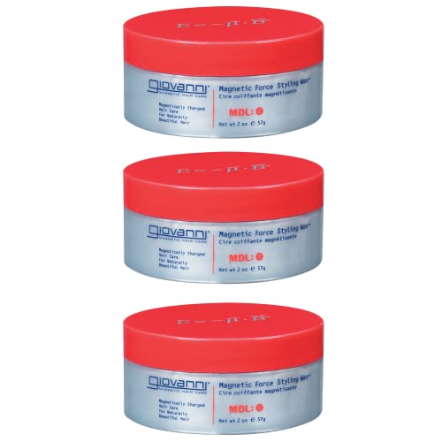 GIOVANNI Magnetic Force Styling Wax, 2 oz. Firm Hold, Conditions & Shines, Adds Fullness & Volume, Soothes Hair & Scalp (3 Pack)