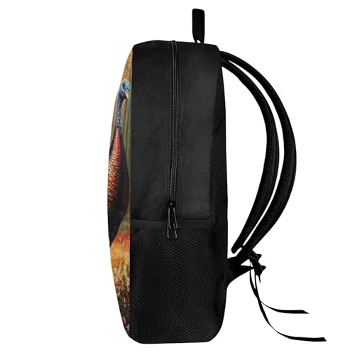 Dellukee Kids School Bag Wild Turkey Print Middle School Student Backpack For Boys Girls Fashion Large Daypack Bookbag4